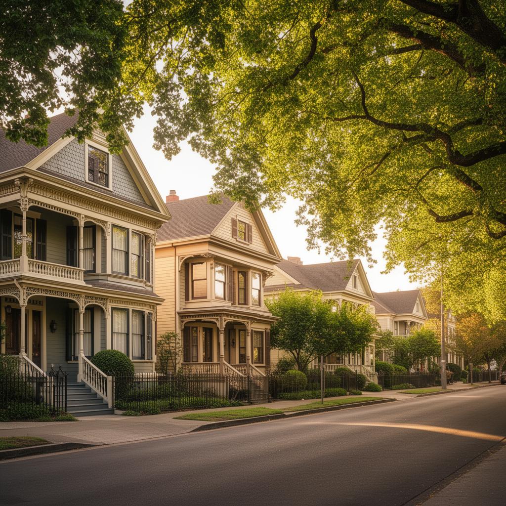 Petaluma River waterfront and Victorian architecture in Petaluma, California